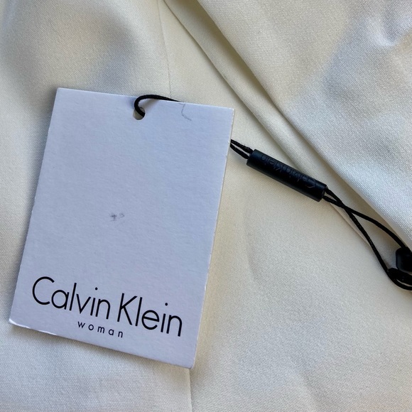NWT Calvin Klein Two Button Ivory Lux Blazer - Picture 6 of 7